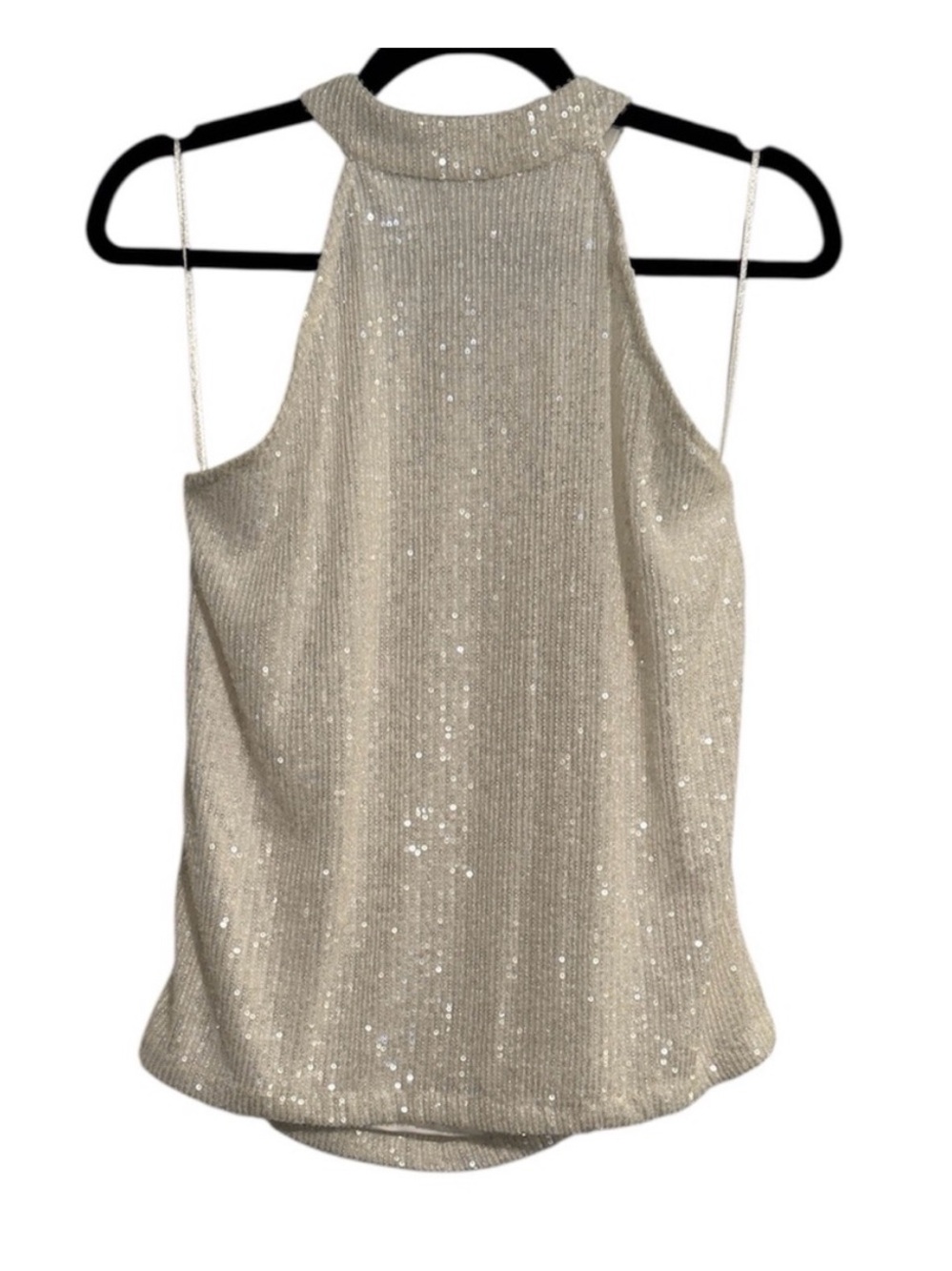 🖤 Cable & Gauge White Sequin Sleeveless Blouse